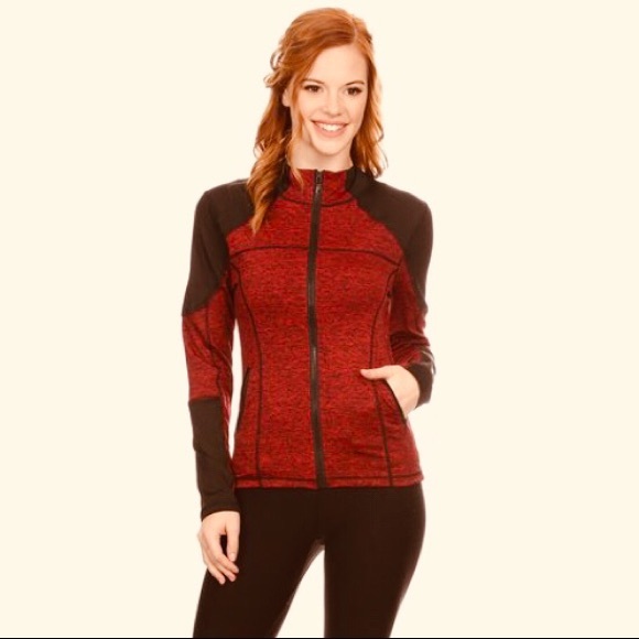 Color Block Red Active Jacket - Picture 2 of 2